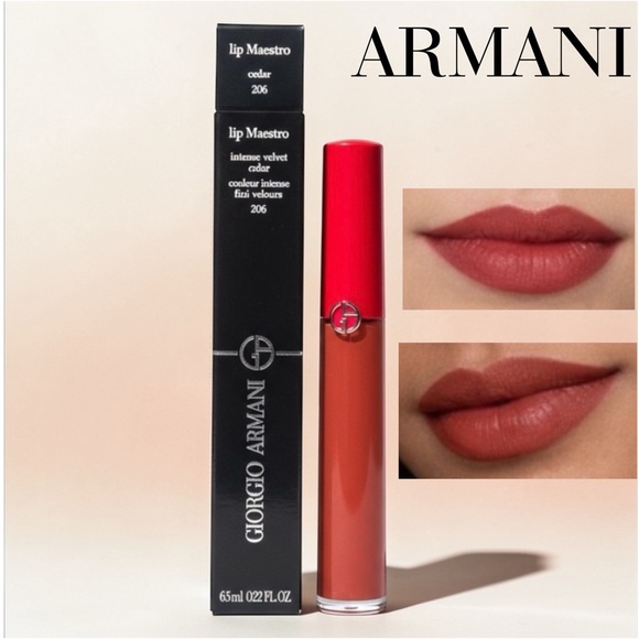 Giorgio Armani Lip Maestro Liquid Lipstick Shade 206 Cedar Full Size NIB - Picture 9 of 9